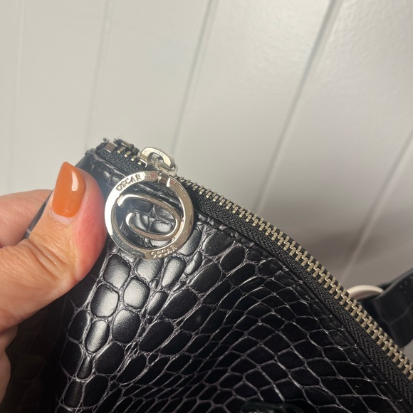 Oscar de la Renta Black Crocodile-Embossed Tote - Picture 8 of 16